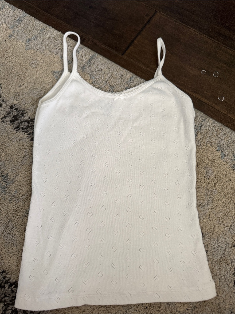 Brandy Melville White Eyelet Ribbed Cami